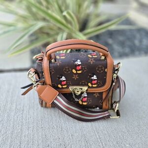 Mickey Mouse Patterned Crossbody Bag
